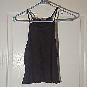 Brandy Melville Maroon Wine Halter Stretch Crop Top One Size